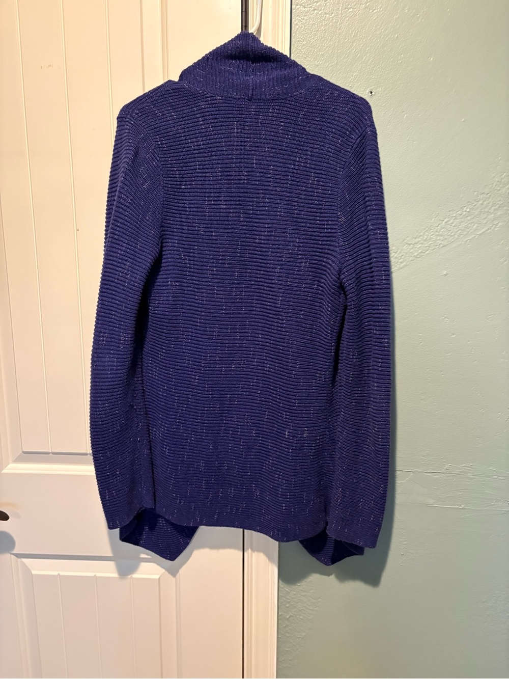 NIC+ZOE Open-Front Ribbed Cardigan in Navy Blue - Picture 3 of 3